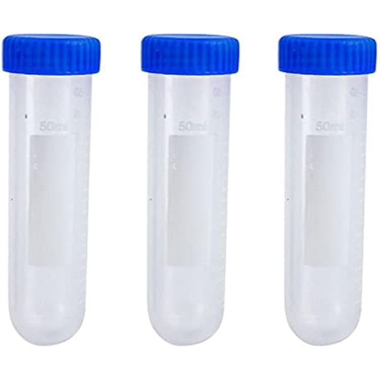 Pack of 3 Transparent 50ml Centrifuge Tubes Set Graduated Scales Laboratory Tube with Screw Cap for Ideal for Lab School