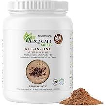 Vegansmart Naturade All-in-One Plant-Based Shake Low Sugar Nutrition with Protein, Fiber, Vitamins & Minerals, Supports Balanced Energy & Wellness, Chocolate, Vegan - 24.34 oz