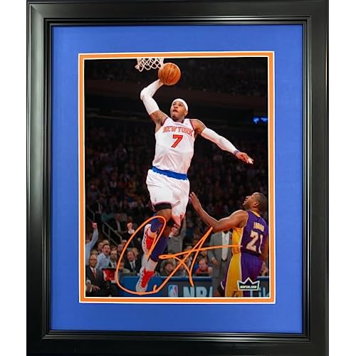 Framed Carmelo Anthony Facsimile Laser Engraved Signature Auto 11x14 Basketball Photo HOFSM Holo