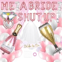 Princess Bachelorette Party Decorations, Me? A Bride? Shut Up! Rose Gold Pink Ballons for Bridal Shower Decor, Pre-Wedding Engagement Accessories Favors