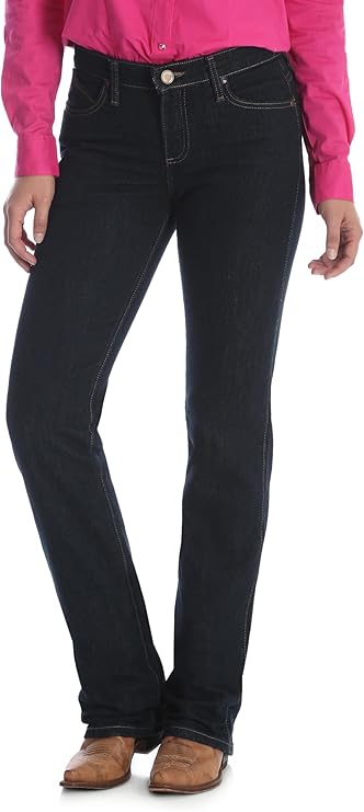 Wrangler Womens Cool Vantage Q-Baby Mid Rise Boot Cut Ultimate Riding Jean