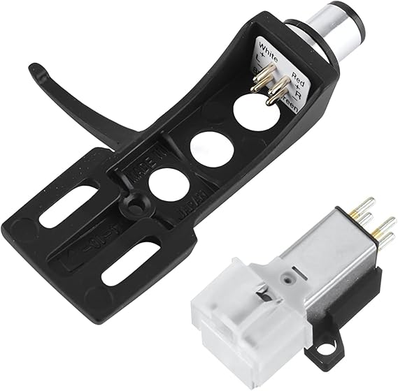 At95E At93 At3400 Turntable Cartridge and Stylus, Interchangeable Metal Head Shell, Compatible with, Simple Installation, Multiple Connection Options